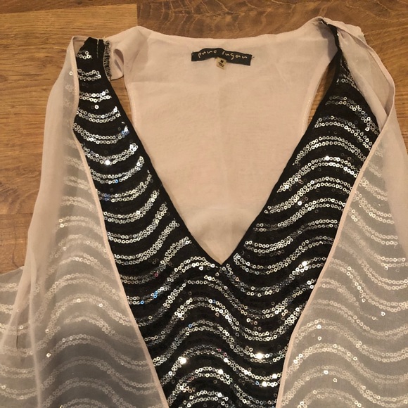 PURE SUGAR Chiffon and Sequin Racerback Tank -M - Picture 5 of 5
